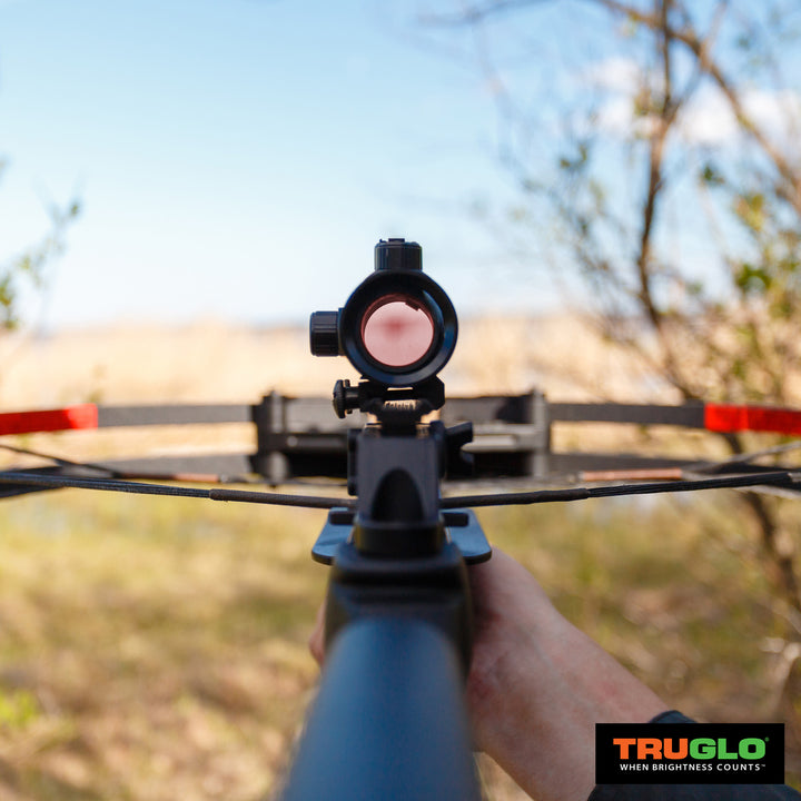 TruGlo Red Dot Gobble Stopper 30mm Dual Color Crossbow Hunting Sight, Black