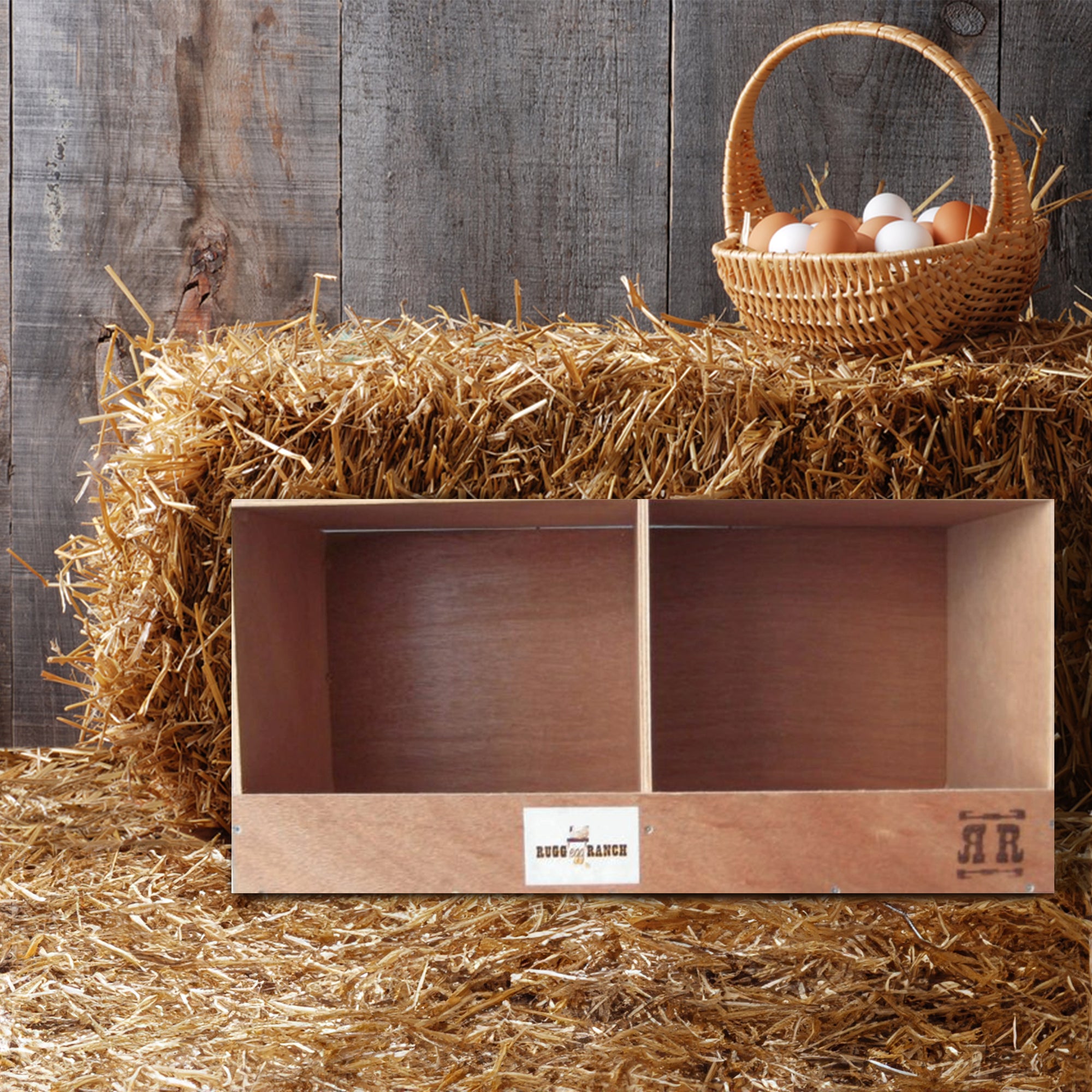 Rugged Range Duplex Chicken Coop Interior Nesting Box for 2 to 4 Hens (Open Box) - VMInnovations