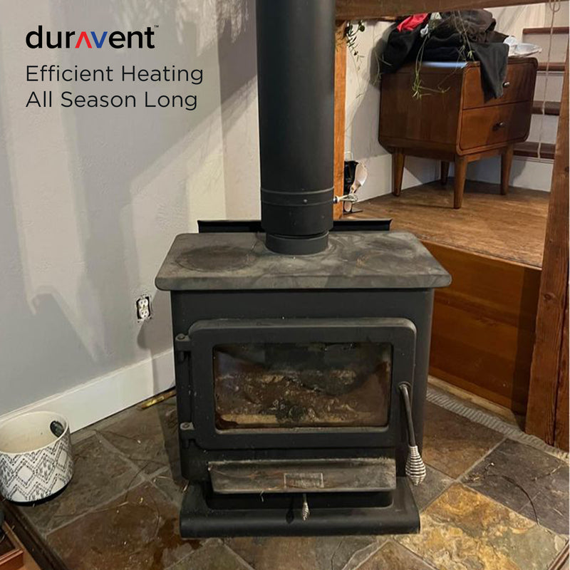 DuraVent DVL Galvanized Steel Double Wall Stove Pipe, 6 x 24 Inch, Black (Used)