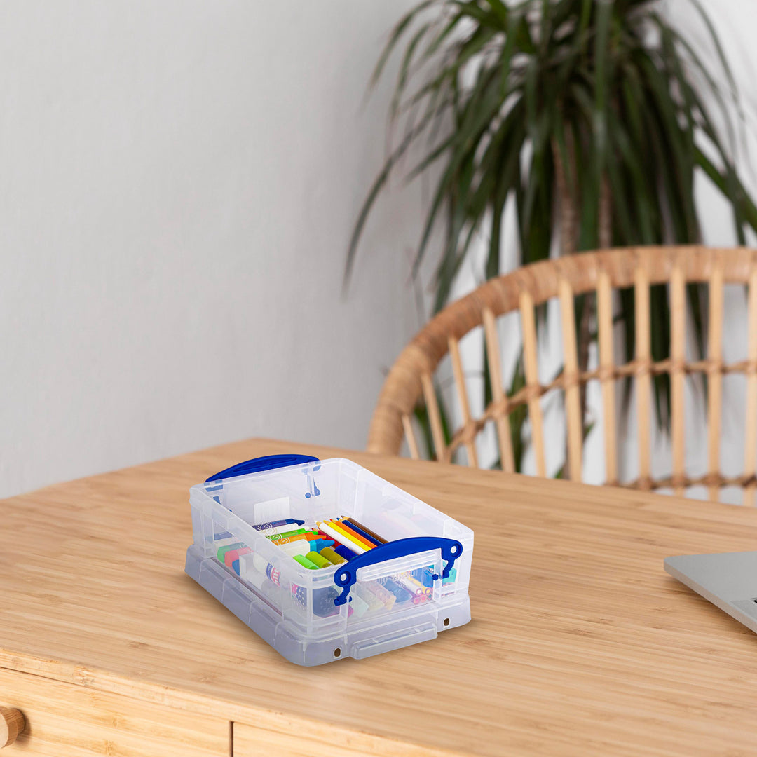 Really Useful Box 1.75L Bin w/Snap Lid & Clip Lock Handle, (4 Pack) (Open Box)