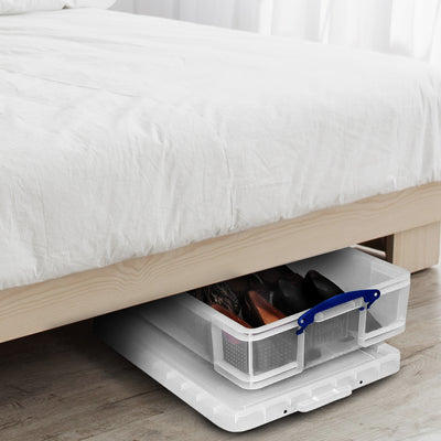 Really Useful Box 33L Storage Container w/Snap Lid & Clip Lock Handle, Clear - VMInnovations