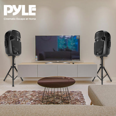 Pyle Bluetooth PA Dual Loudspeaker Sound System Kit + Microphones (For Parts)