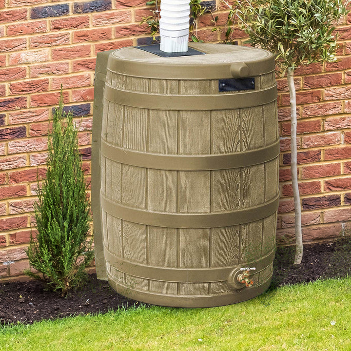 Good Ideas Rain Wizard 50 Gallon Rain Barrel Water Collector, Khaki (2 Pack)