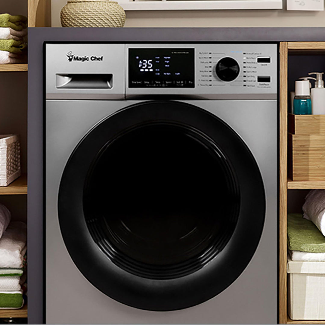 Magic Chef 2.7 Cu Ft Front Load Washer And Dryer Combination, Silver (Open Box)