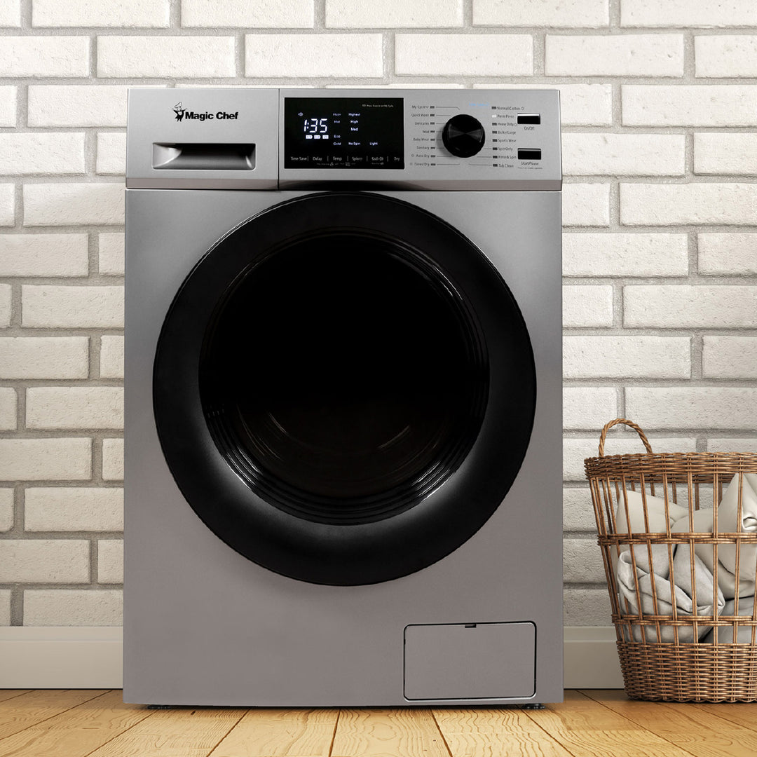 Magic Chef 2.7 Cu Ft Front Load Washer And Dryer Combination, Silver (Open Box)