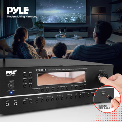 Pyle PT796BT Wireless Streaming Home Theater Receiver with 4K Ultra Support - VMInnovations