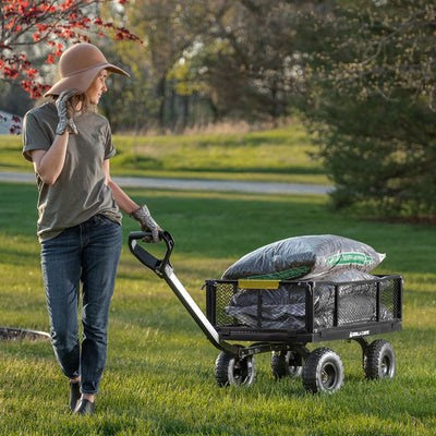 Gorilla Cart Heavy Duty Steel Utility Wagon Cart, Gray, 900 lb. Capacity (Used)