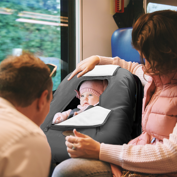 CozyBaby Original Infant Car Seat Cover w/Dual Zippers & Elastic Edge (Open Box) - VMInnovations