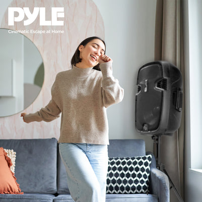 Pyle Bluetooth PA Dual Loudspeaker Sound System Kit + Microphones (For Parts)