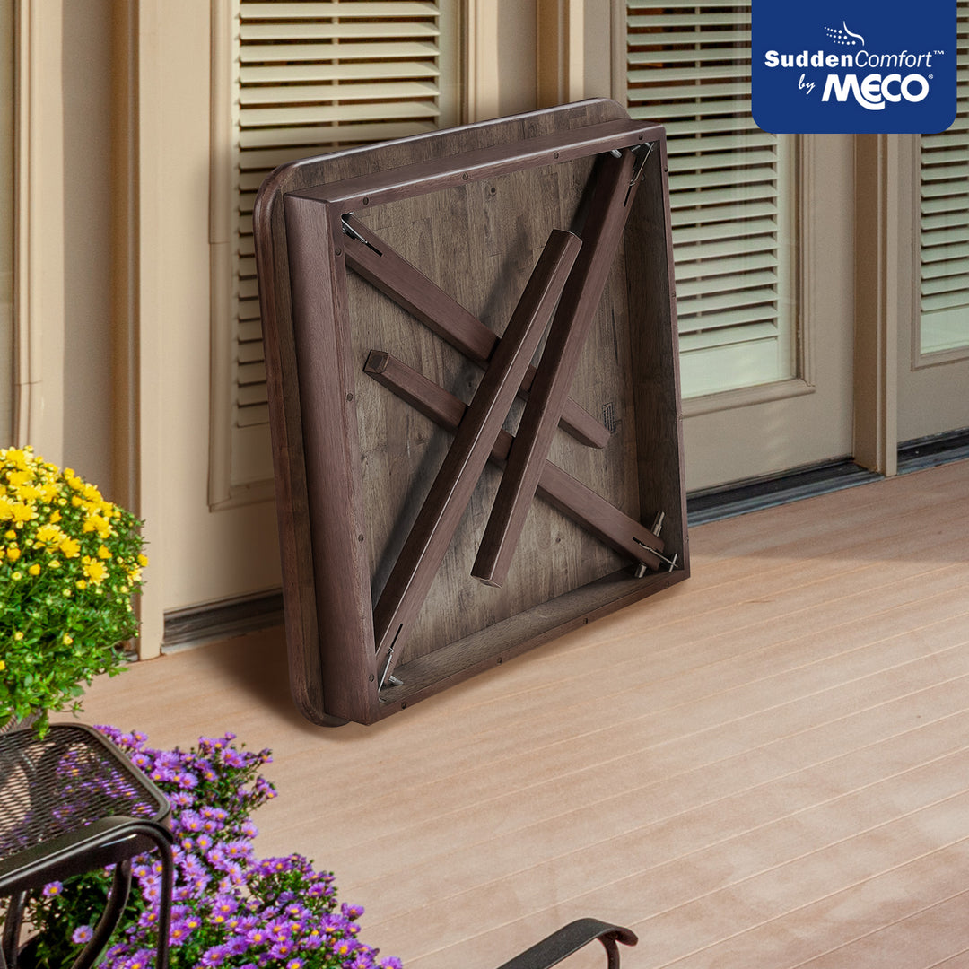 MECO Stakmore Classic Straight Edge Wood Folding Card Table, Espresso Frame