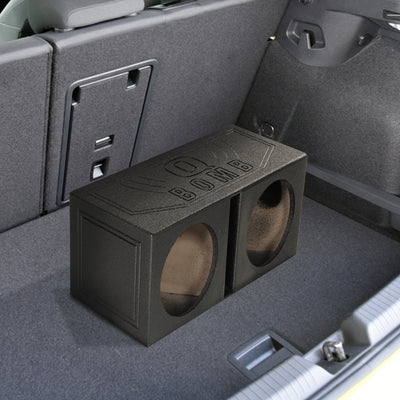 QPower Dual 10 Inch Vented Subwoofer Enclosure with Bedliner Spray (Open Box) - VMInnovations