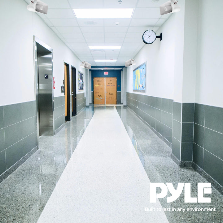 Pyle 8" 65 Watts 8 Ohms Indoor and Outdoor PA Horn Speaker, White (4 Pack) - VMInnovations