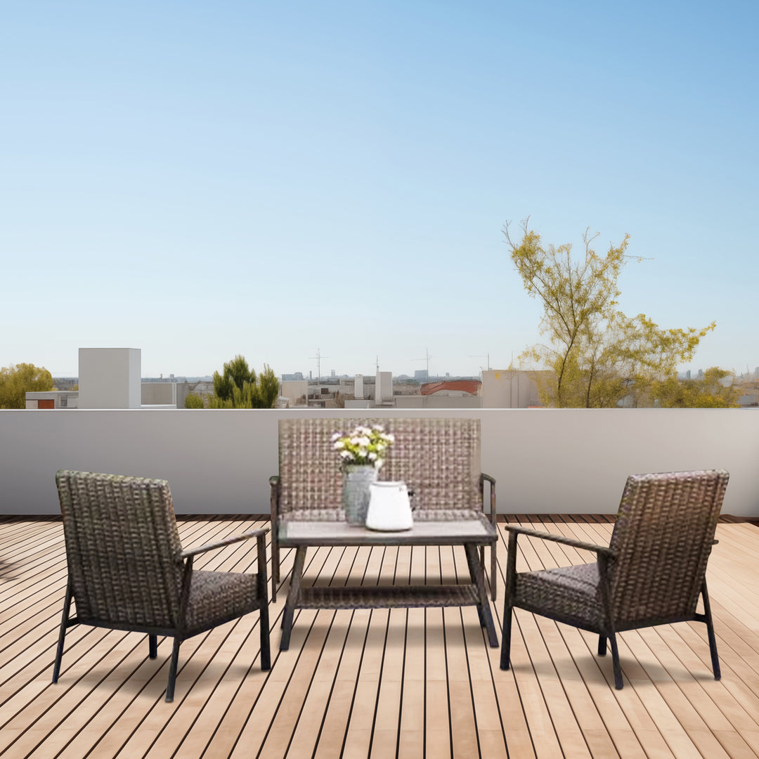 Four Seasons Courtyard Nantucket 4 Piece All Weather Deep Seating Patio Set