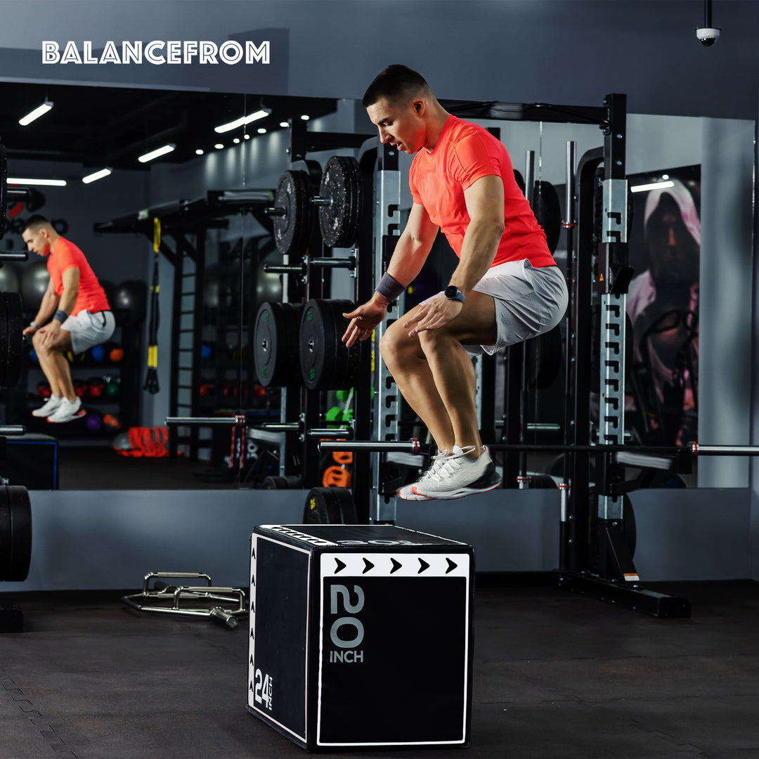 BalanceFrom Fitness 16 Pound Versatile 3-in-1 Plyometric Jumping Exercise Box