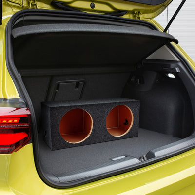 QPower 12" Heavy-Duty Dual Vehicle Subwoofer Enclosure Woofer Box, Gray (Used) - VMInnovations