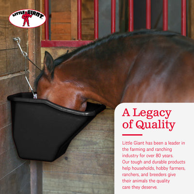 Little Giant 20-Qt Durable Plastic Flat Back Livestock Feed Bucket, Black (Used) - VMInnovations