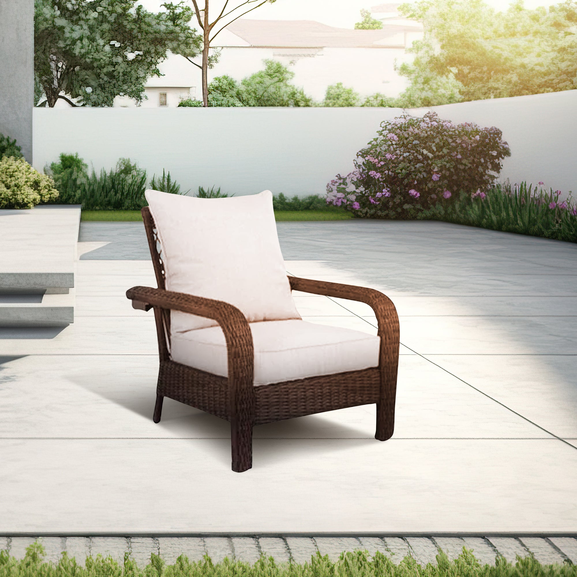 Four Seasons Courtyard Montego Bay Set of 2 Adjustable Patio Chairs w/ Cushions - VMInnovations