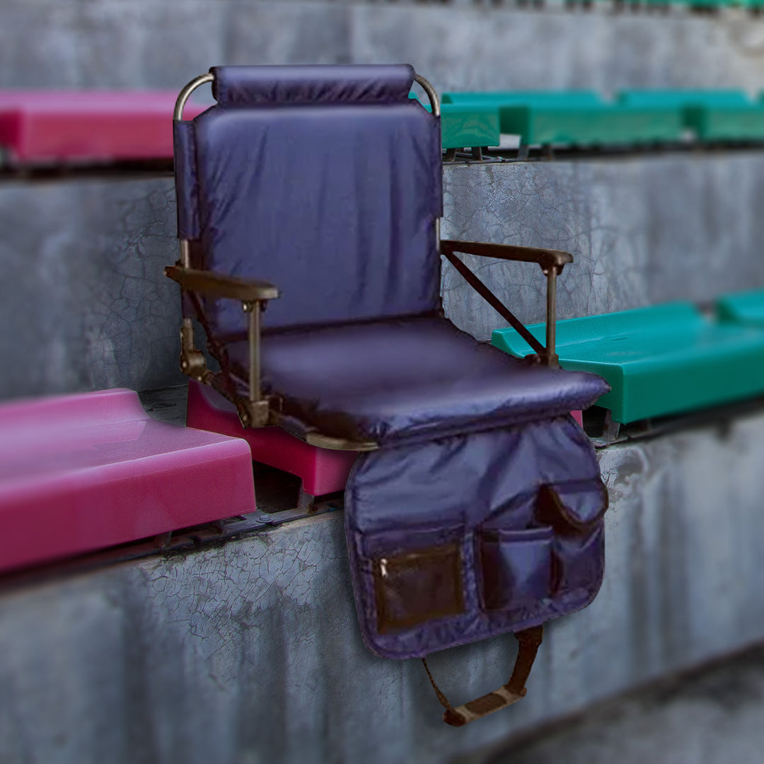 Four Seasons Courtyard Padded Stadium Comfort Seats Back Support Chairs, 4 Pack - VMInnovations