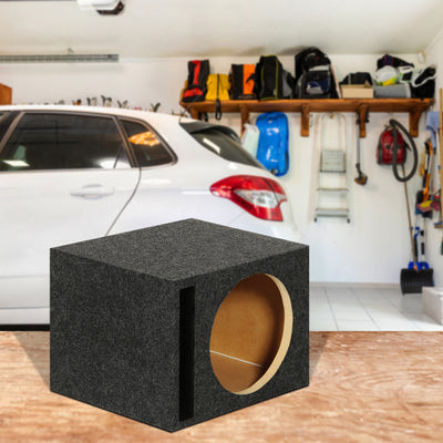 QPower 10" Heavy-Duty Single Vented Subwoofer Enclosure Woofer Box, Gray (Used) - VMInnovations
