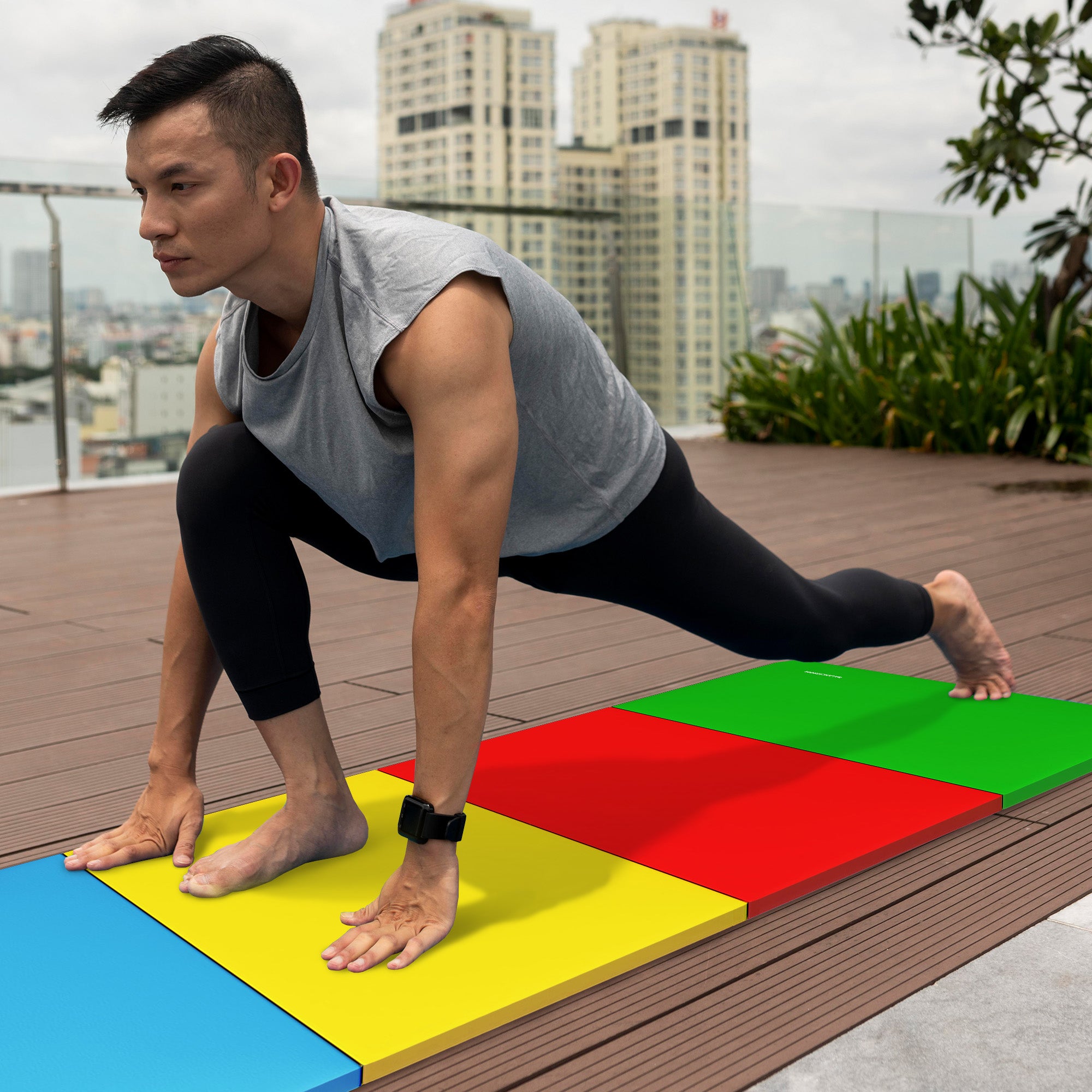 BalanceFrom 4' x 8' x 2" All Purpose Folding Fitness Gym Mat, Multi (Used) - VMInnovations