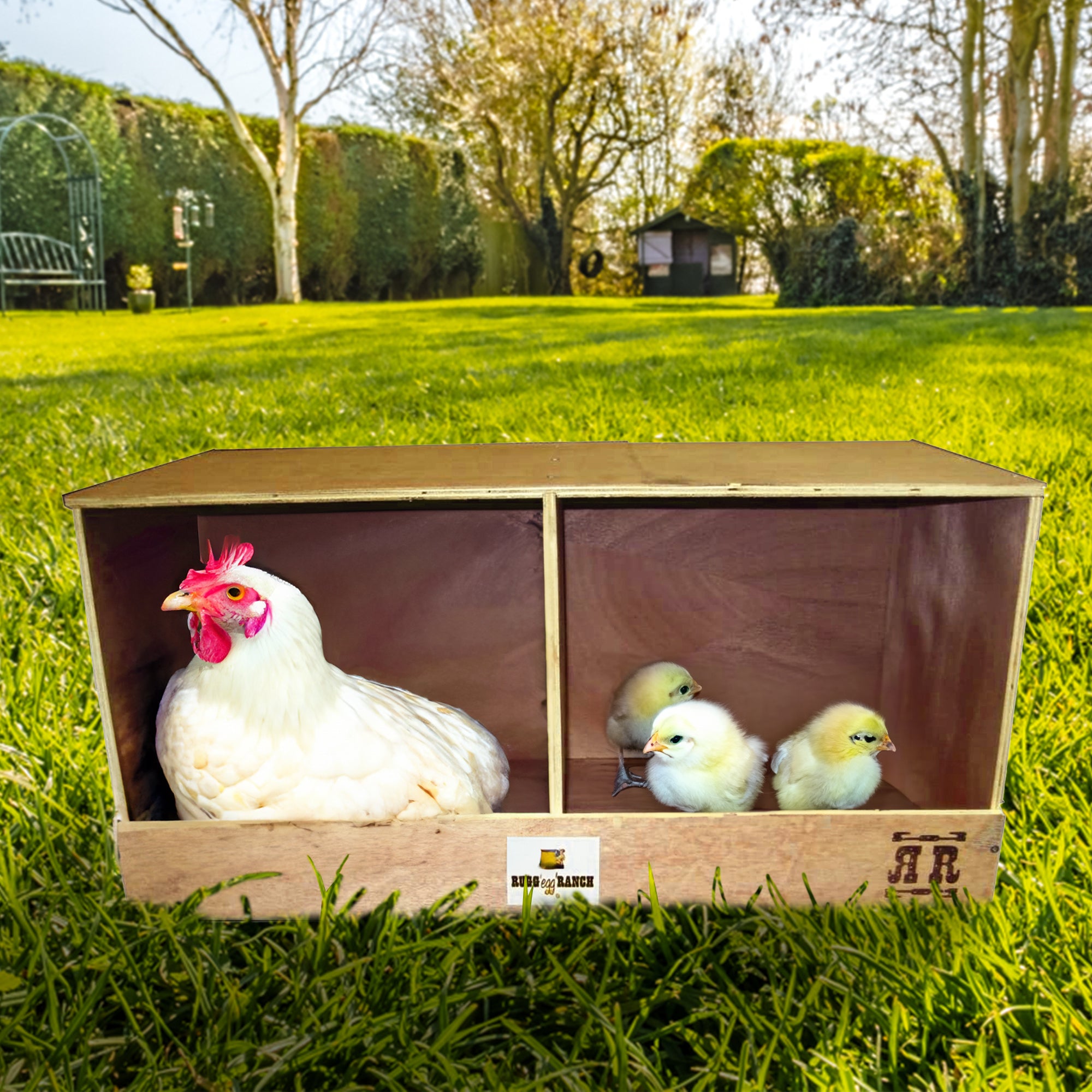 Rugged Range Duplex Chicken Coop Interior Nesting Box for 2 to 4 Hens (Open Box) - VMInnovations
