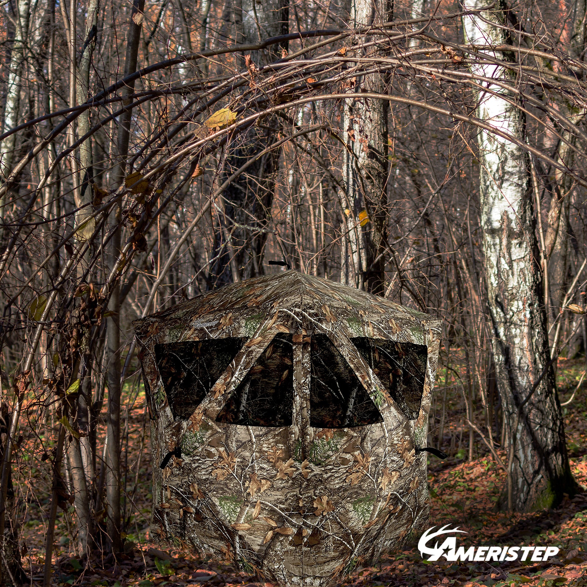 Ameristep Care Taker 66 x 55 x 55 Polyester Camouflage Ground Blind (Open Box) - VMInnovations