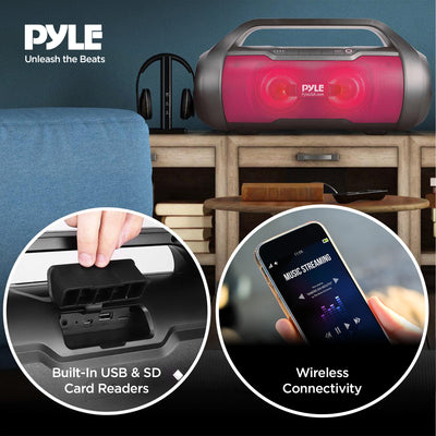 Pyle 500 Watt Portable Bluetooth Wireless BoomBox Speakers Stereo (Used) - VMInnovations