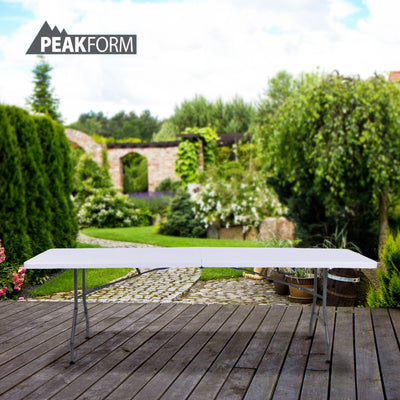 Plastic Development Group Fold In Half 8 Ft Folding Banquet Table, White (Used) - VMInnovations