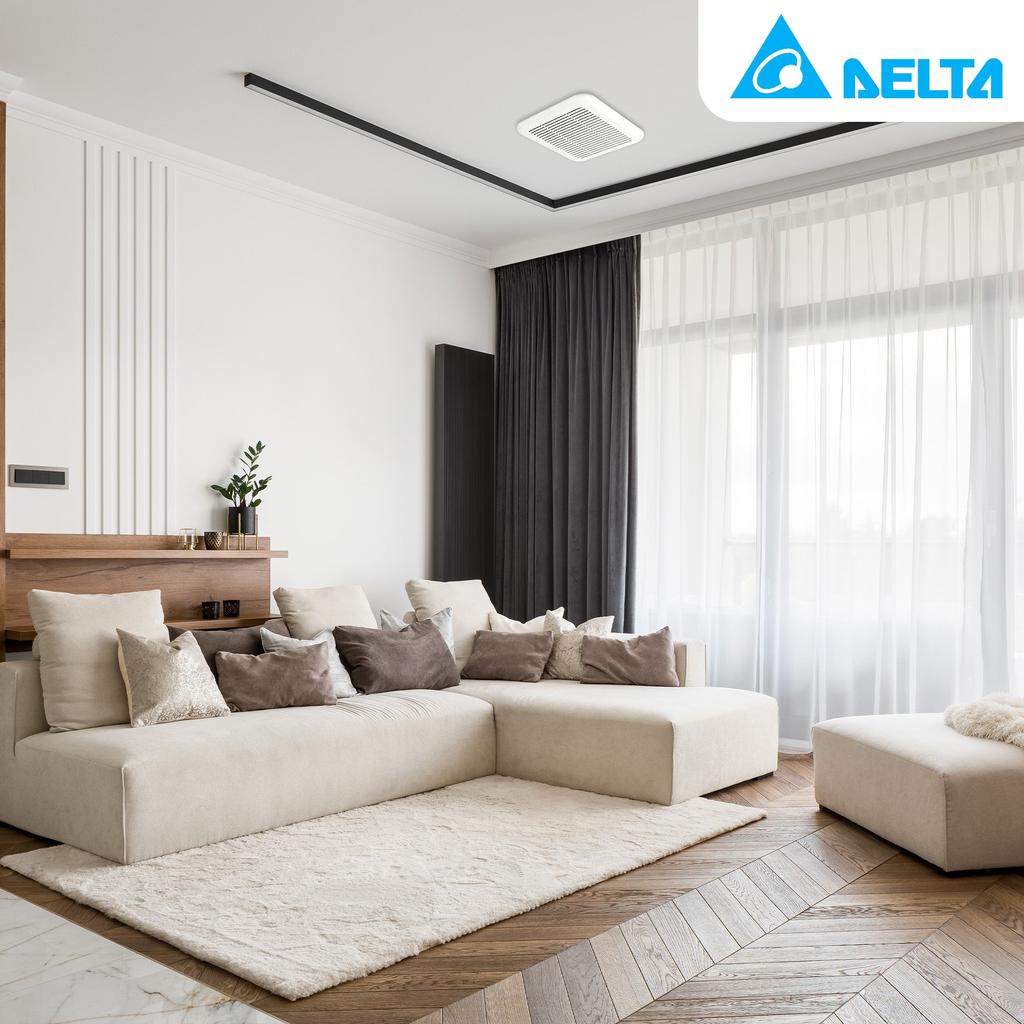 Delta Breez Exhaust Fan w/Dual Speed Adjustable, 80/110 CFM, White (Open Box) - VMInnovations