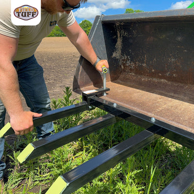 Field Tuff Debris Forks for Skid Loader or Tractor, 2500 lb. Capacity, Black - VMInnovations