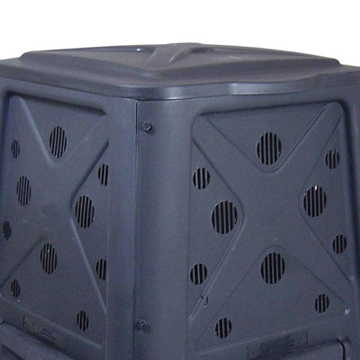 Redmon 65 Gallon Capacity Compost Bin with Lift Off Lid and 4 Door Access, Black