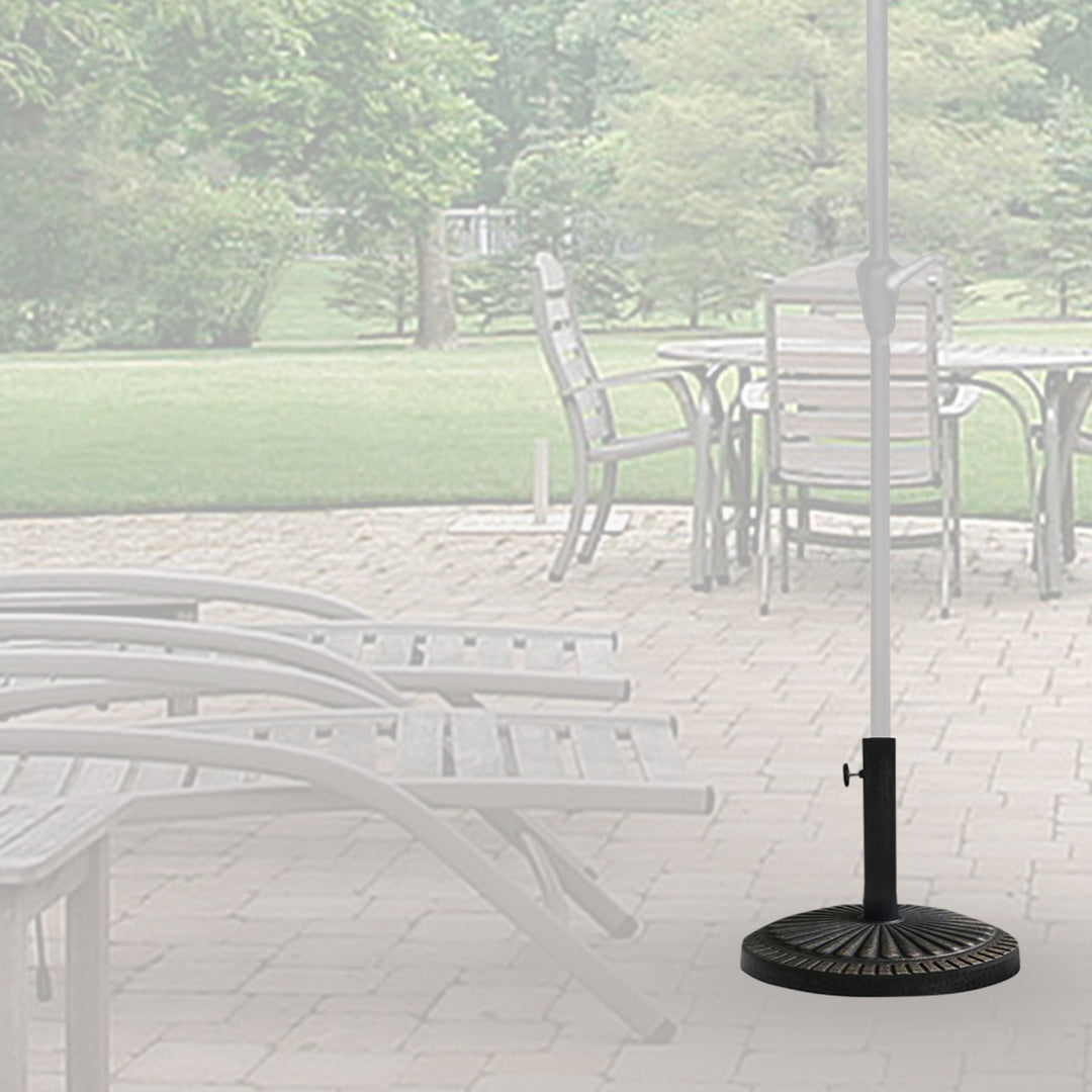Four Seasons 22" Umbrella Base Fits Up To 2" Umbrella Pole, Bronze (Open Box) - VMInnovations