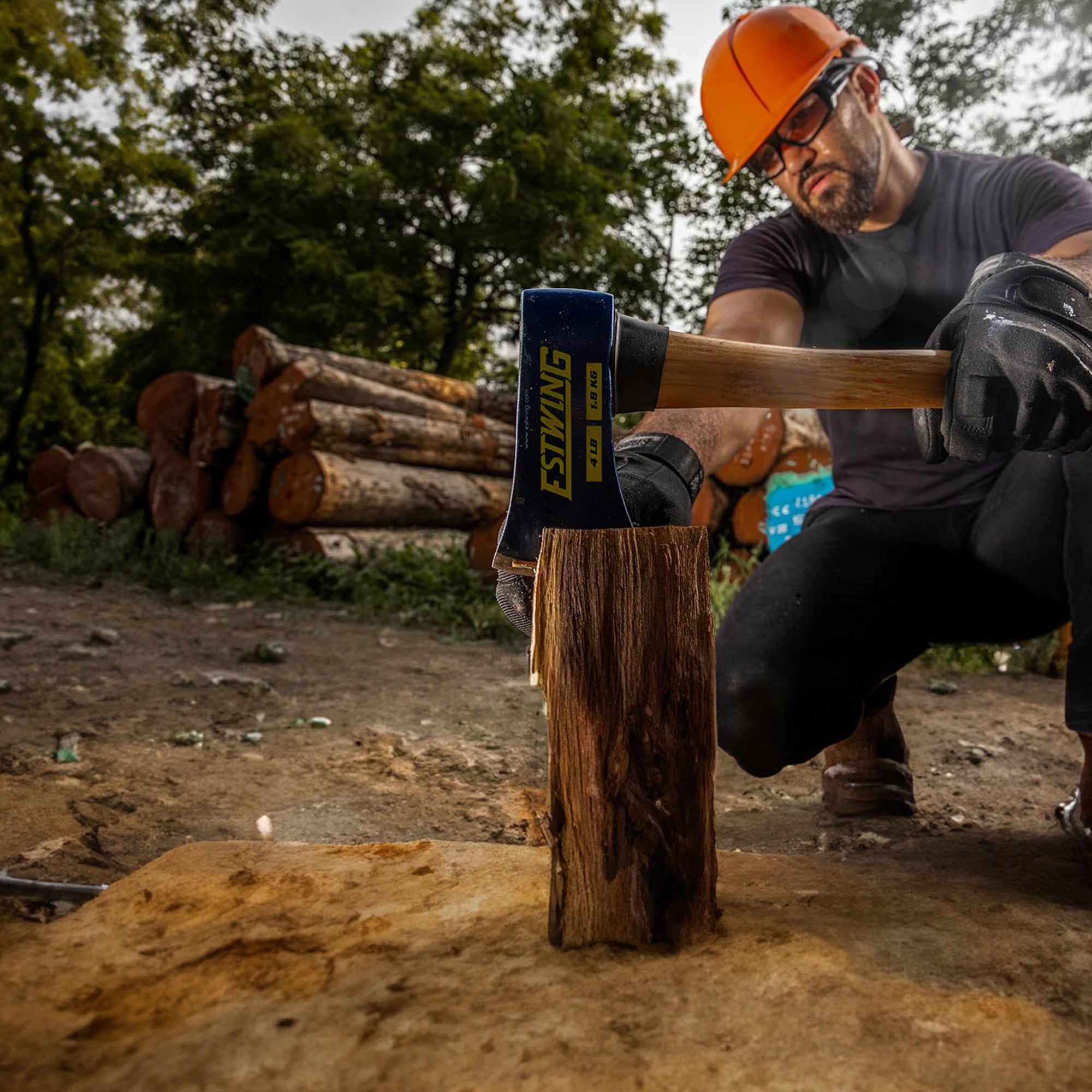 ESTWING 4 Pound 36 Inch Axe w/American Hickory Handle for Cutting and Splitting - VMInnovations