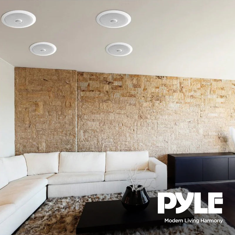 Pyle PDIC Series 8" 250W Round Flush Mount Wall and Ceiling Speakers, (8 Pack)