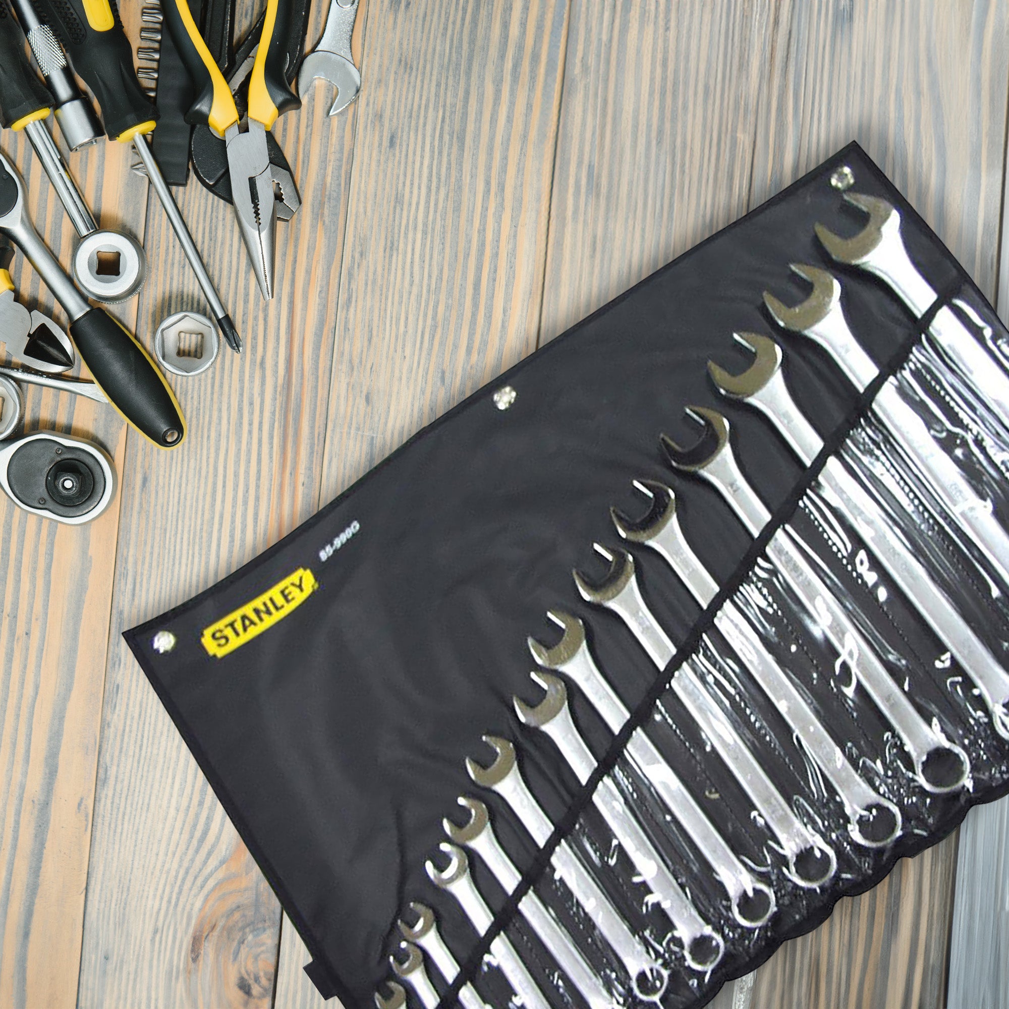 Master Mechanic 14 Piece Nickel Chrome Plated Finish SAE Combination Wrench Set - VMInnovations
