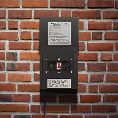 Fusion 300 Watts Low Voltage Stake Light Transformer with Built-In Timer, Black