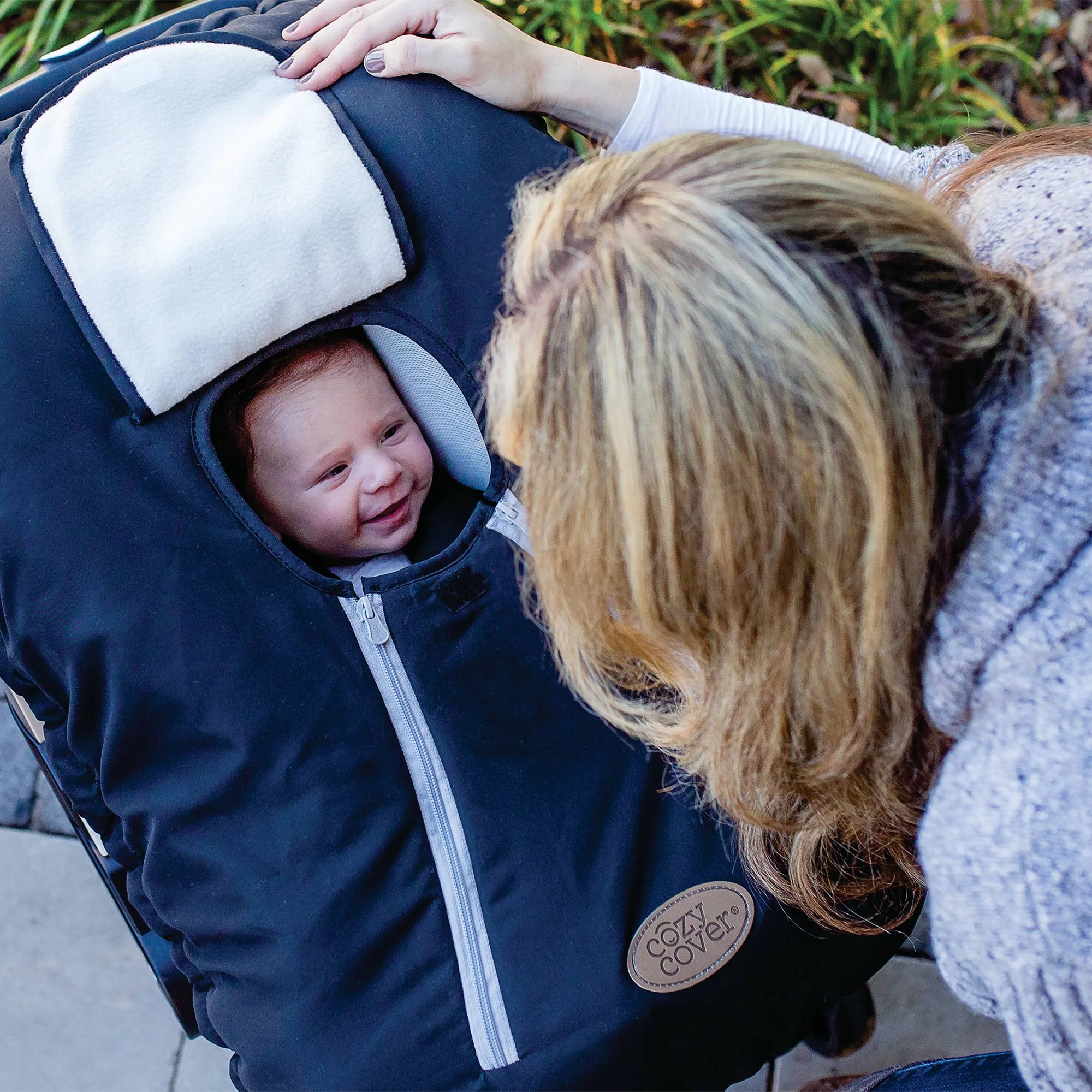 CozyBaby Infant Car Seat Travel Cover with Dual Zippers and Elastic Edge, Black - VMInnovations