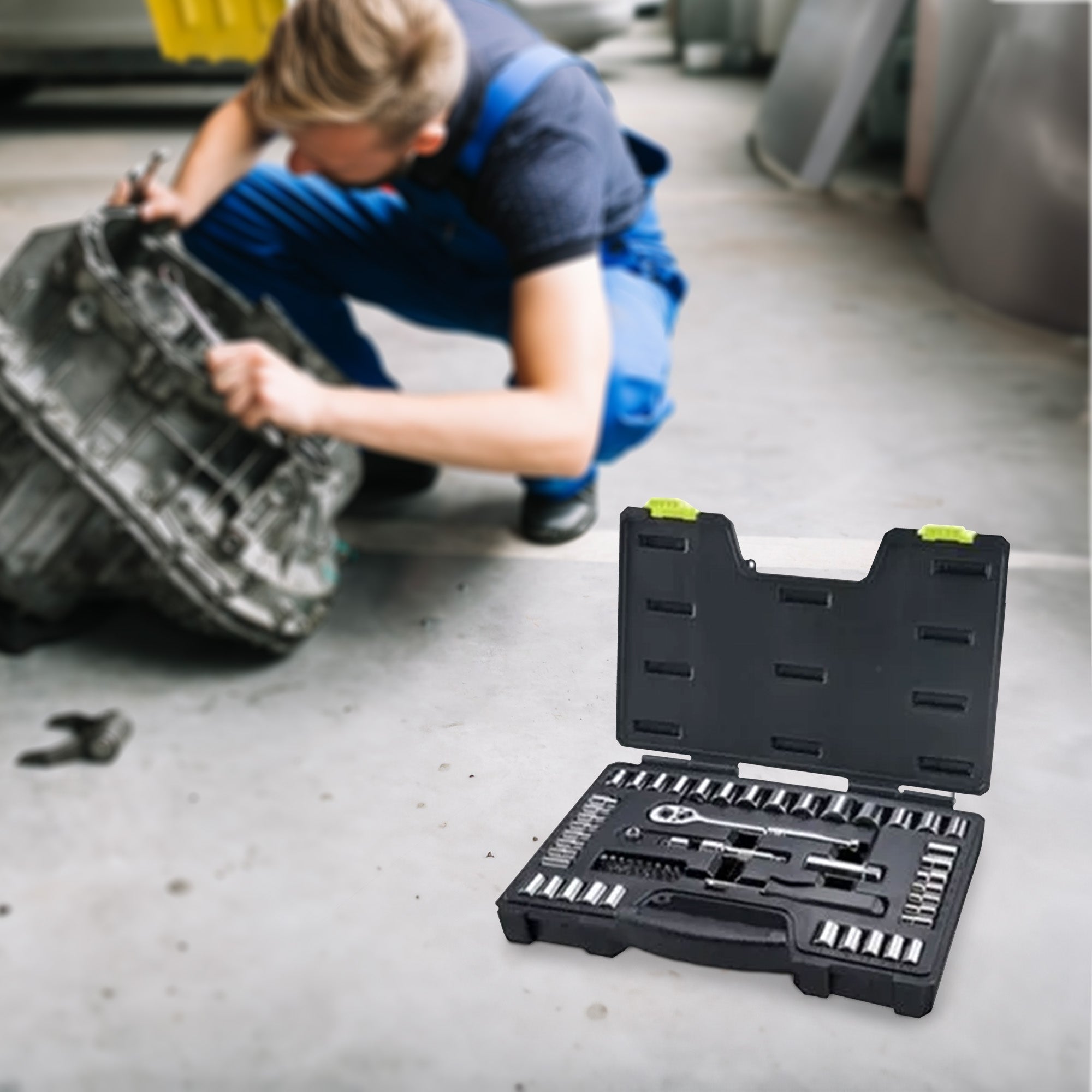 Master Mechanic 1/4 x 3/8" Drive 54 Piece Mechanic's Tool Accessory Socket Set - VMInnovations