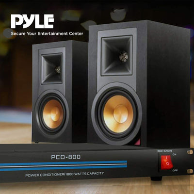Pyle 1800 Watt Mount Rack Power Conditioner Surge Protector 8 Outlets (Open Box)