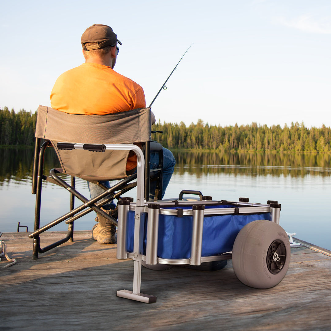 Juggernaut Storage Fishing Gear and Marine Equipment Rolling Utility Cart, Blue