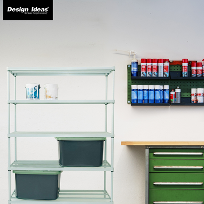 Design Ideas 5 Tier Full-Size Metal Storage Shelving Unit Rack, Sage (Open Box) - VMInnovations