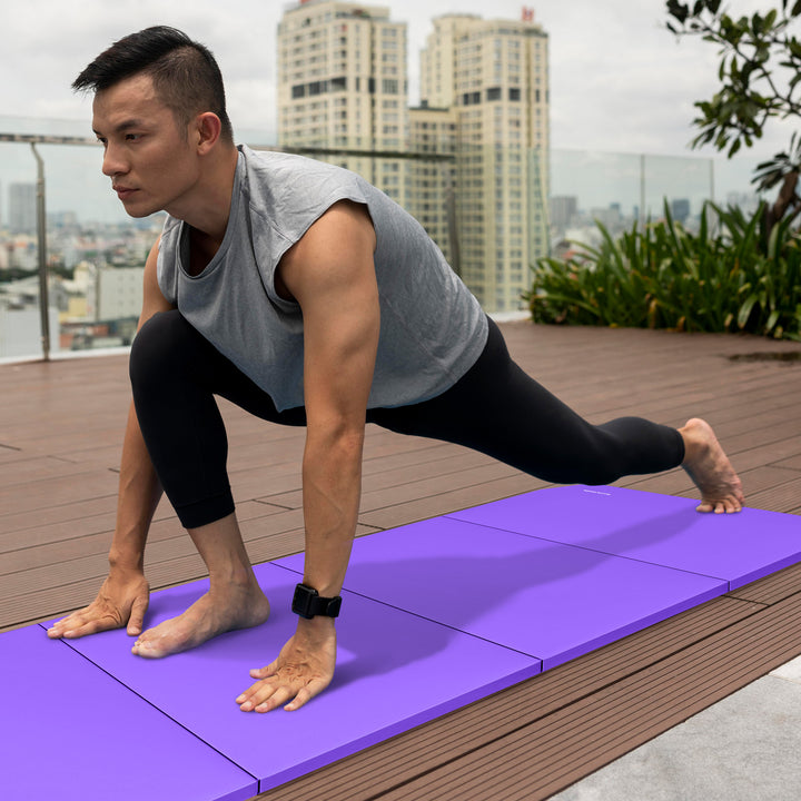 BalanceFrom 4' x 8' x 2" All Purpose Fitness Gymnastics Gym Mat,Purple(Open Box) - VMInnovations