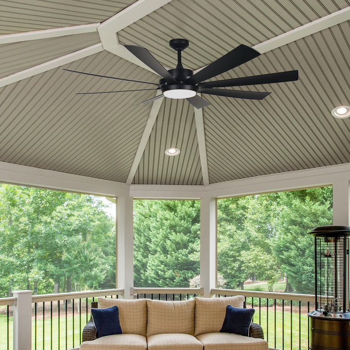 Delta Breez RioVista 60" Ceiling Fan with LED, Remote, Indoor/Outdoor, Black