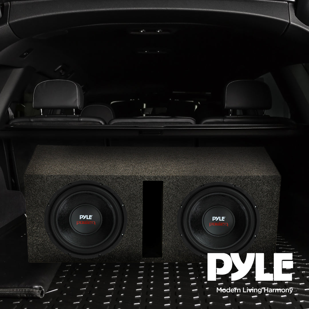 Pyle PLPW12D 12" 3200W 4-Ohm DVC Car Subwoofer Sub and Dual Ported Enclosure