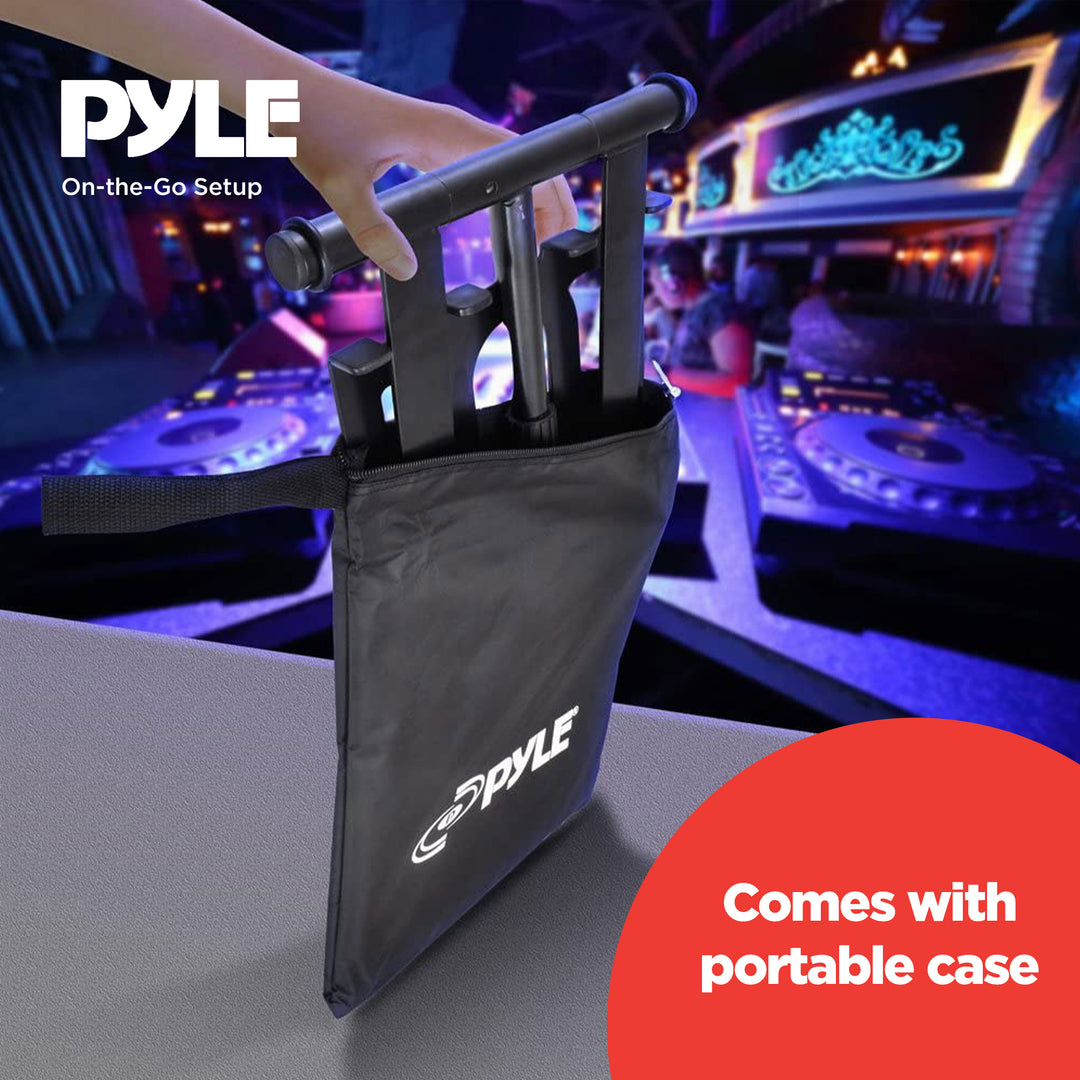 Pyle PLPTS55 Universal Adjustable Rotating DJ Laptop Stand with Travel Case - VMInnovations