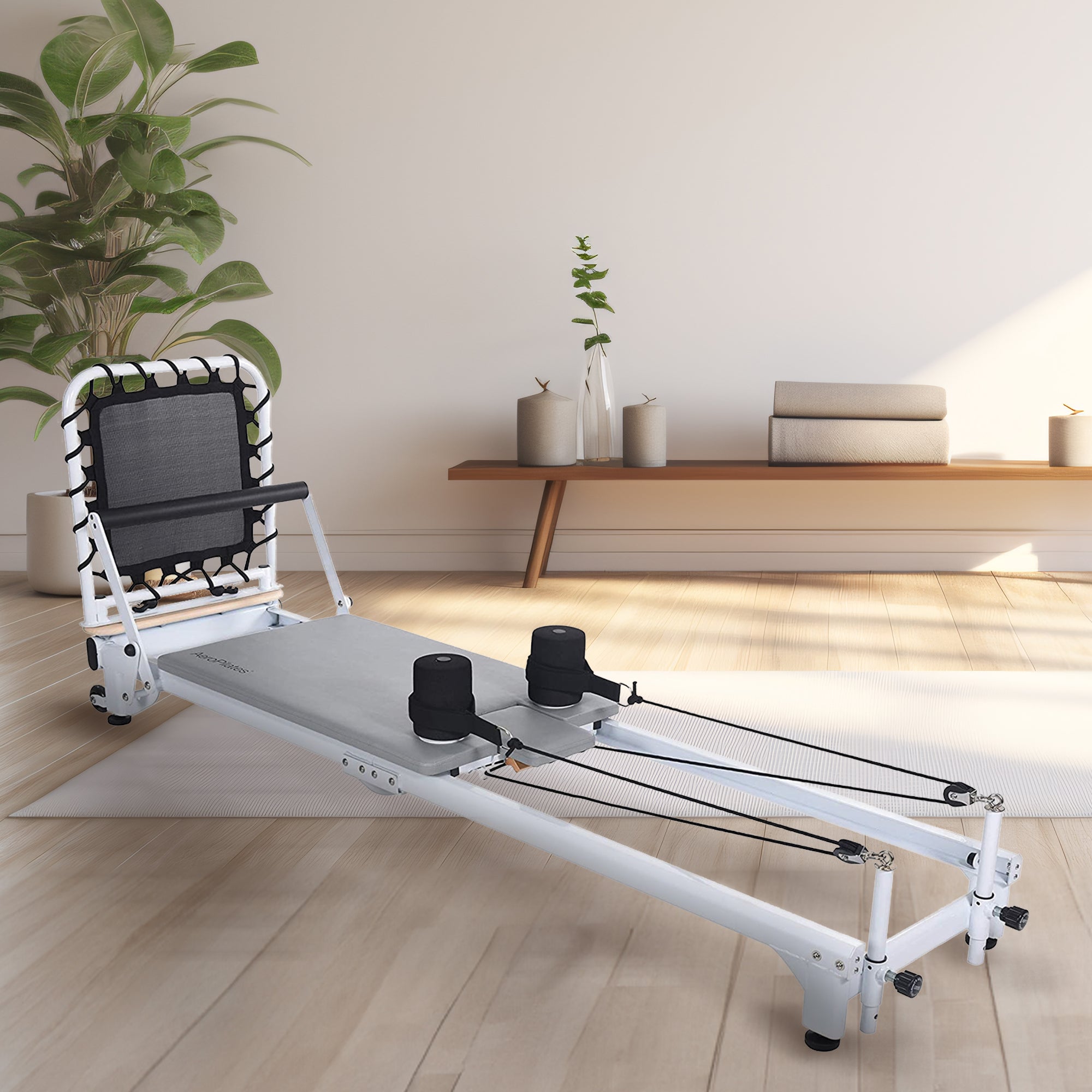 AeroPilates Precision Series Reformer Machine for Home Workouts, White (Used) - VMInnovations