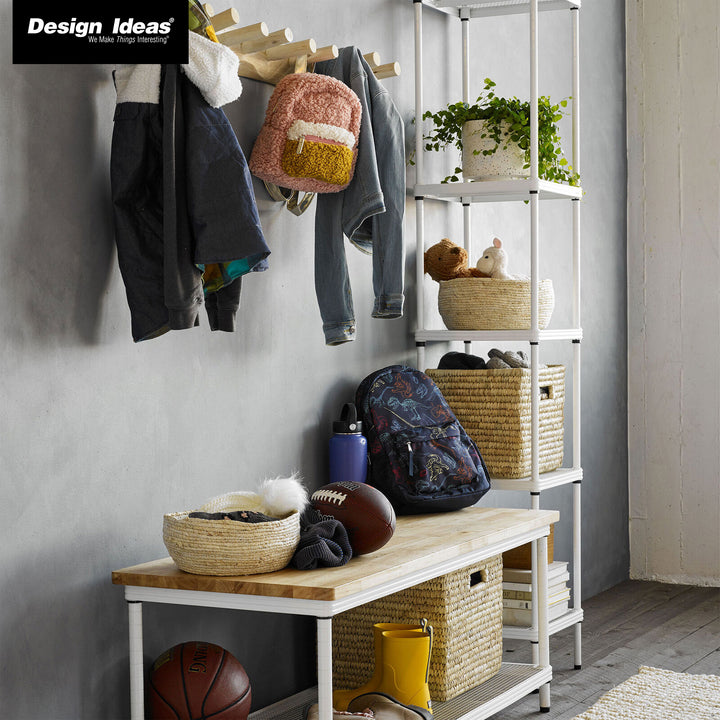 Design Ideas 5 Tier Tower Metal Storage Shelving Unit Rack, White (Used)