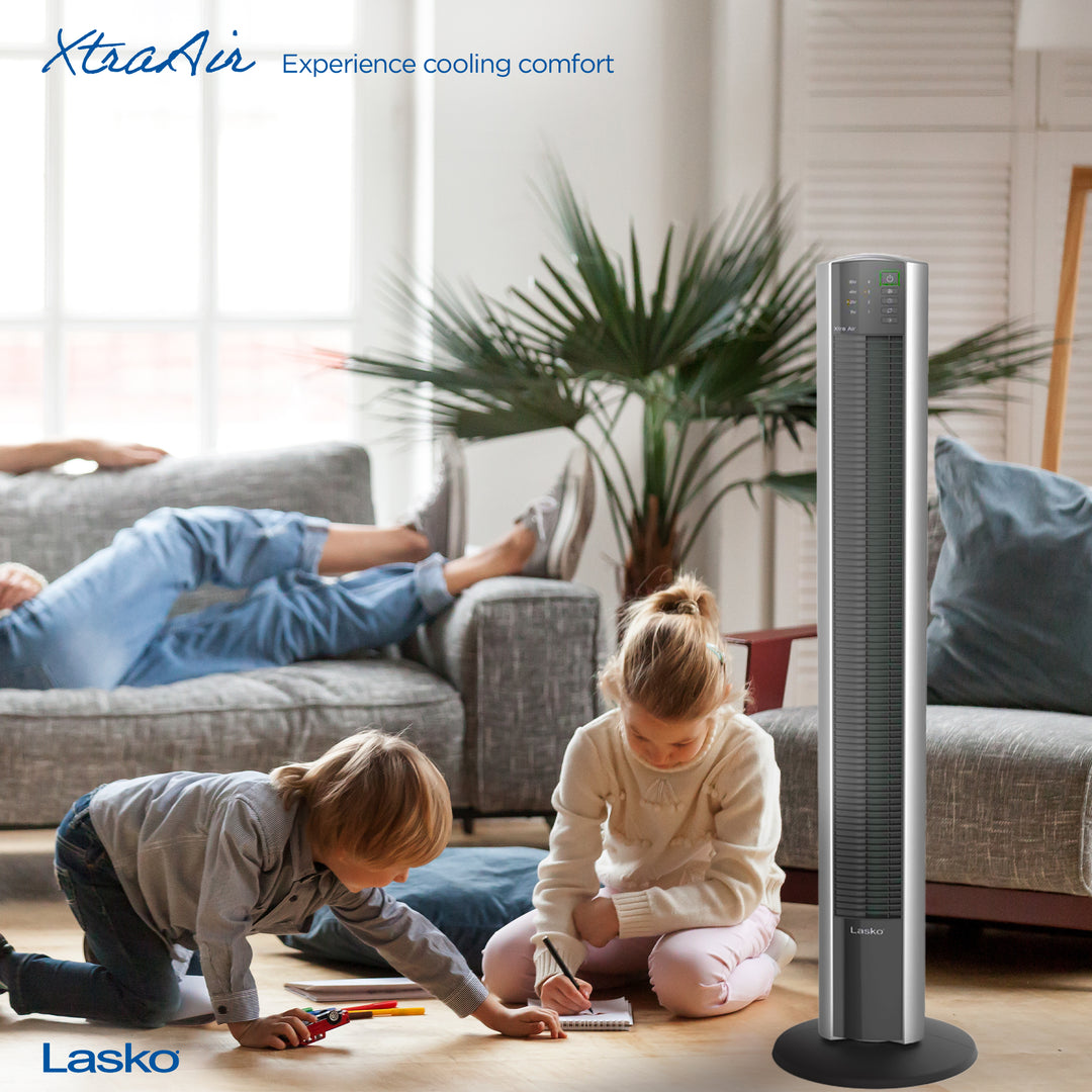 Lasko XtraAir 48 Inch 3 Speed Electric Oscillating Tower Fan with Remote Control - VMInnovations
