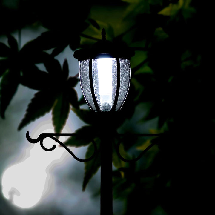 Sun-Ray Kenwick 7 Foot Single Head Solar Lamp Post & Planter, 1 Light, Bronze