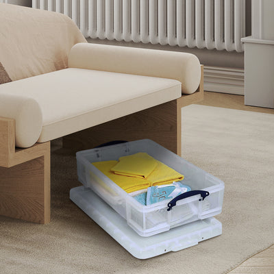 Really Useful Box 33L Storage Container w/Snap Lid & Clip Lock Handle, Clear - VMInnovations